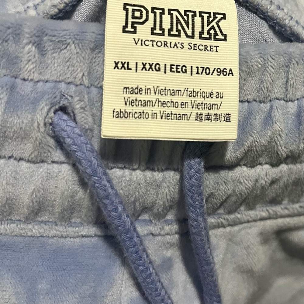 Pink Vs Light Blue Velvet Plus Size Joggers/ Sweatpants View 6